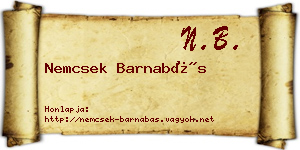 Nemcsek Barnabás névjegykártya